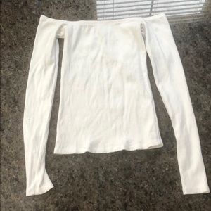 white off the shoulder long sleeve from hollister